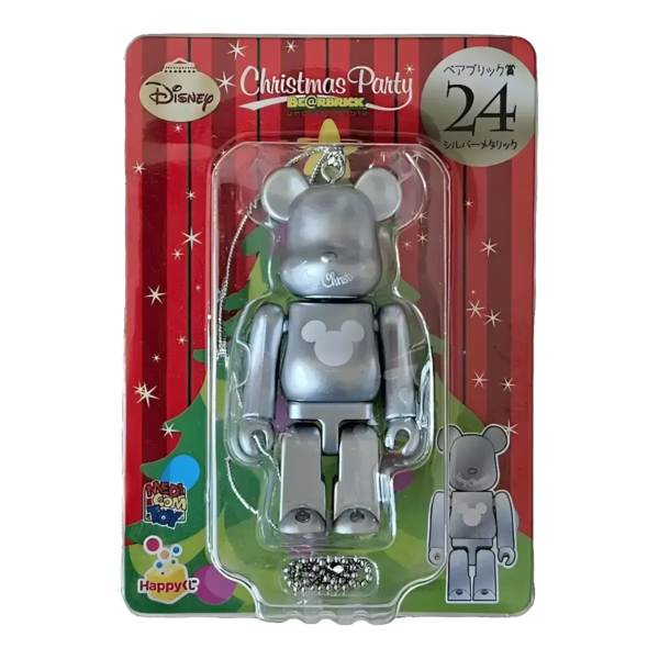 Bearbrick Happy Kuji 'Disney Christmas Party' (2012) - 24 Silver Metallic 100% in der Verpackung