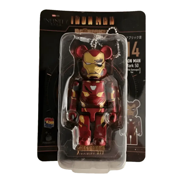 Bearbrick Happy Kuji 'Iron Man' (2023) - 14 Iron Man Mark 50 Battle Damaged Version 100% in der Verpackung