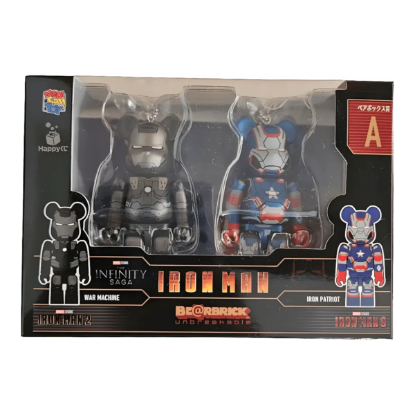 Bearbrick Happy Kuji 'Iron Man' (2023) - A War Machine & Iron Patriot 100% in der Verpackung