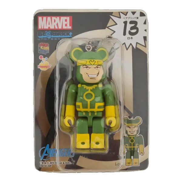 Bearbrick Happy Kuji 'MARVEL' (2012) - 13 Loki 100% in der Verpackung