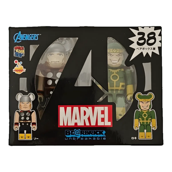Bearbrick Happy Kuji 'MARVEL' (2012) - 38 Thor & Loki 100% in der Verpackung