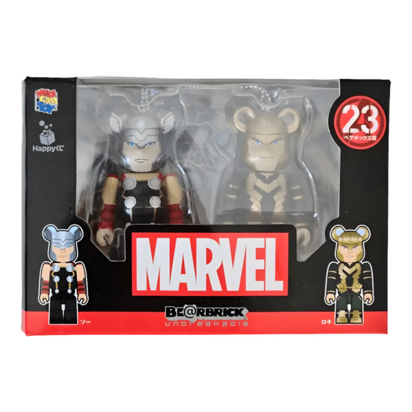 Bearbrick Happy Kuji 'MARVEL' (2021) - 23 Thor & Loki 100% in der Verpackung