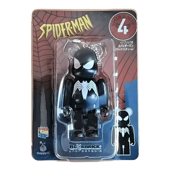 Bearbrick Happy Kuji 'Spider-Man' (2022) - 4 Spider-Man Black Costume 100% in der Verpackung