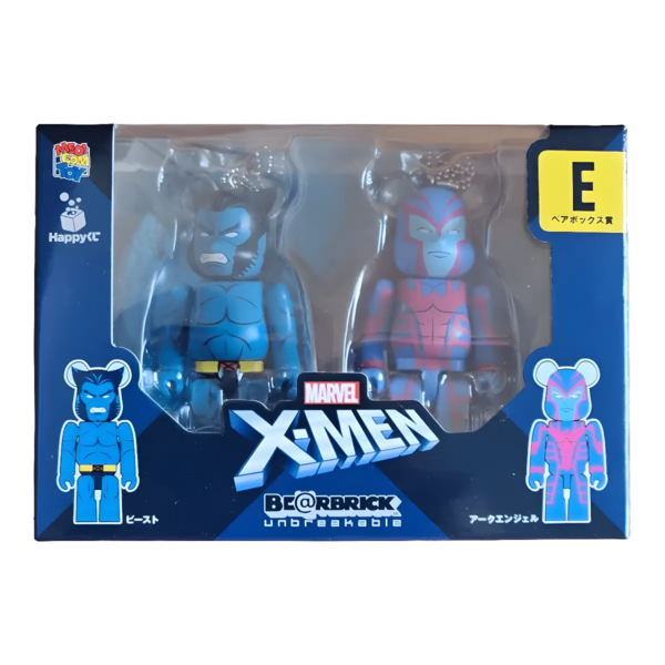 Bearbrick Happy Kuji 'X-Men' (2022) - E Beat & Archangel 100% in der Verpackung
