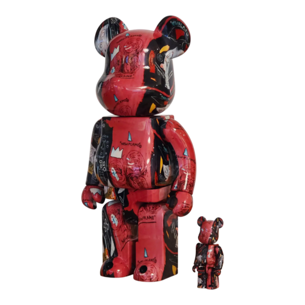 Bearbrick Andy Warhol × Jean-Michel Basquiat #1 100%+400% schräg