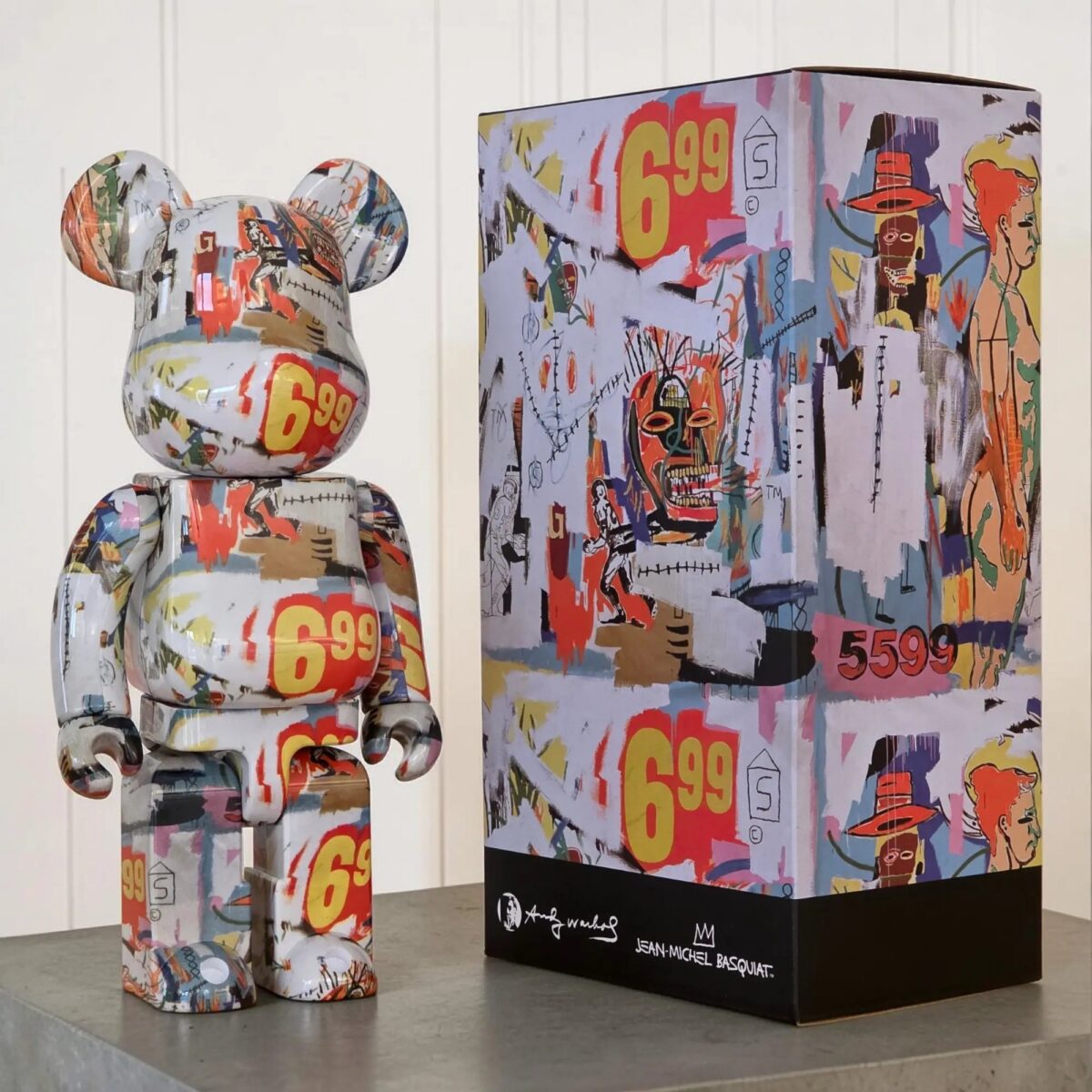 Bearbrick Andy Warhol × Jean-Michel Basquiat #4 400% mit Verpackung