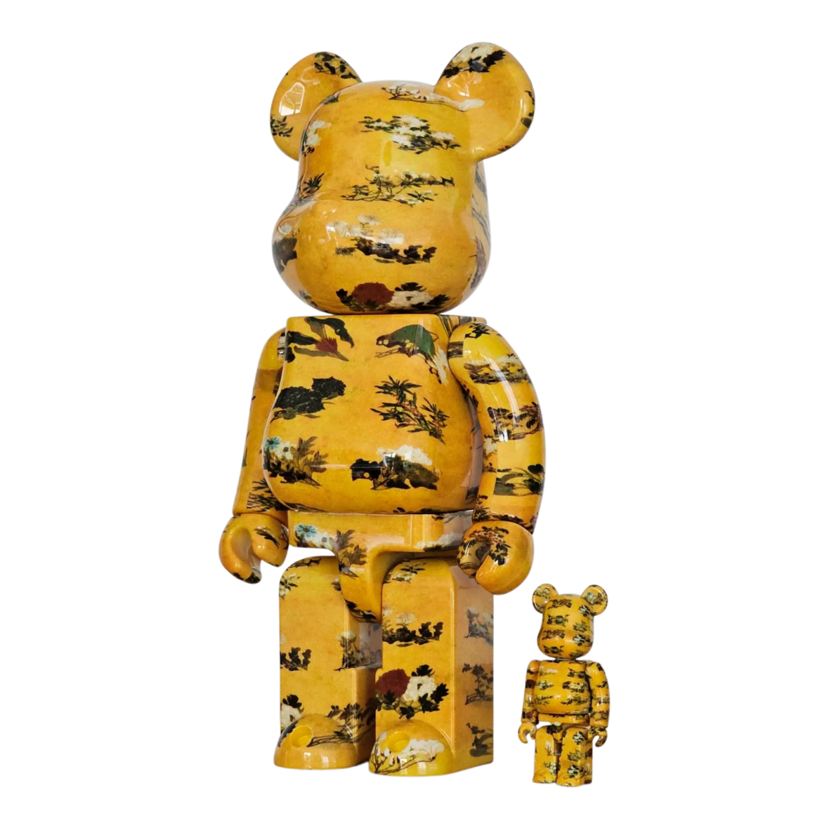 Bearbrick Ito Jakuchu "Hundred Flowers Fusuma Kotohira-gu Shrine" 100%+400% schräg