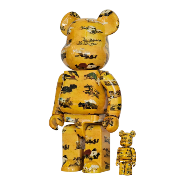 Bearbrick Ito Jakuchu "Hundred Flowers Fusuma Kotohira-gu Shrine" 100%+400% schräg