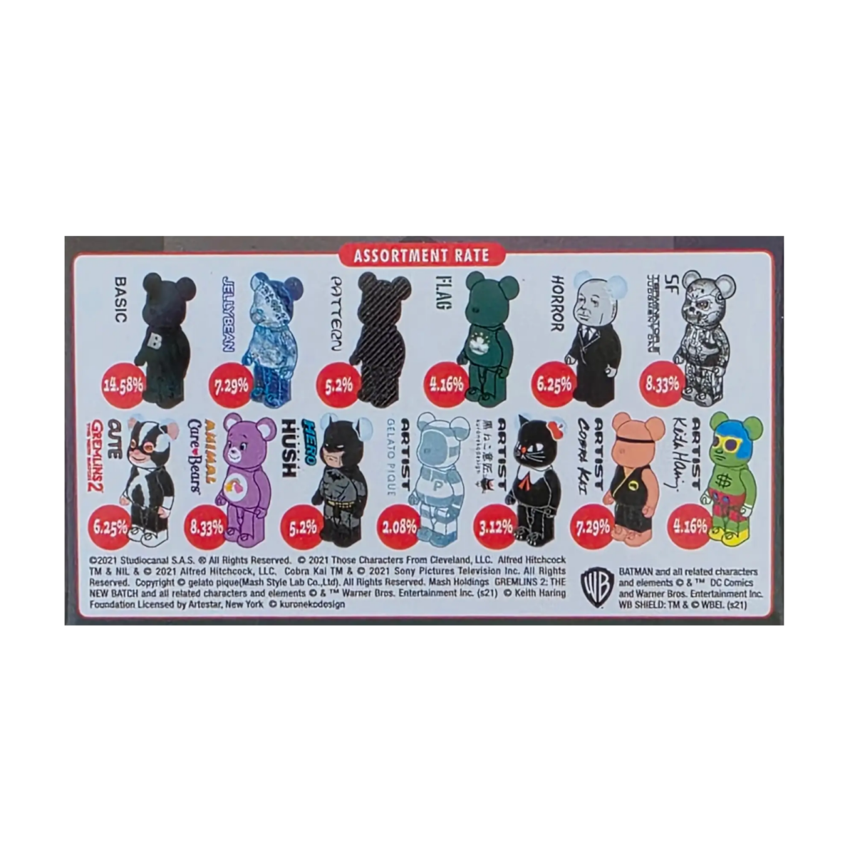 Bearbrick Series 43 Blindbox (100%) Verteilungsübersicht