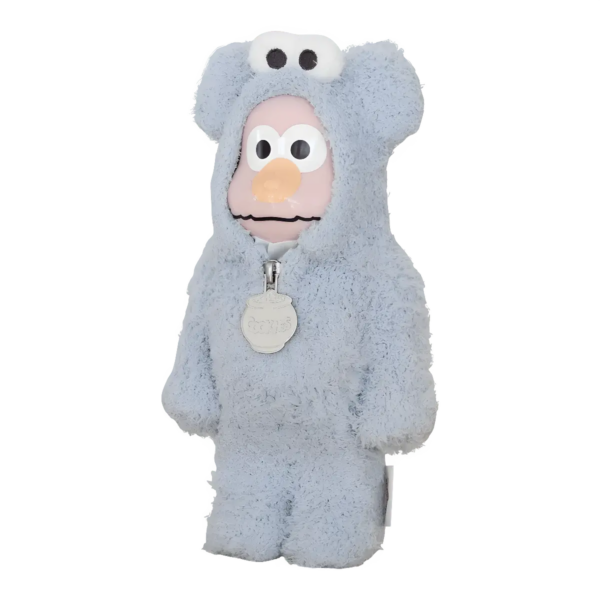 Bearbrick Sesame Street × Gelato Pique Elmo in Cookie Monster Costume 400% schräg