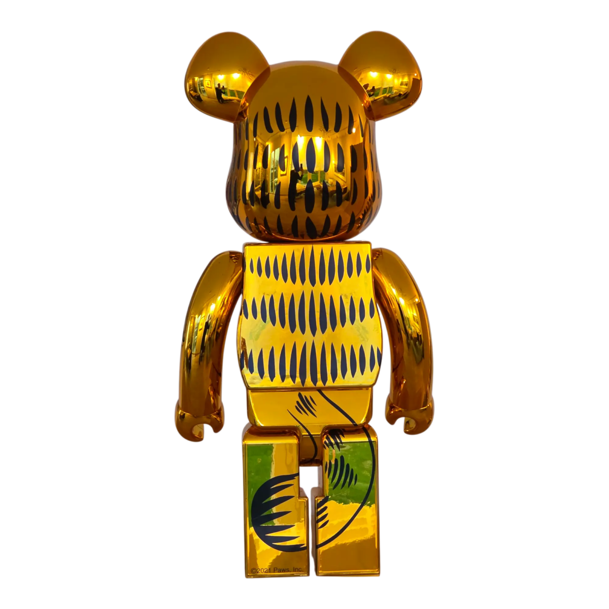 Bearbrick Garfield Gold Chrome Version 1000% Rückseite