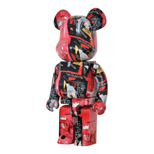 Bearbrick Andy Warhol × Jean-Michel Basquiat #1 schräg