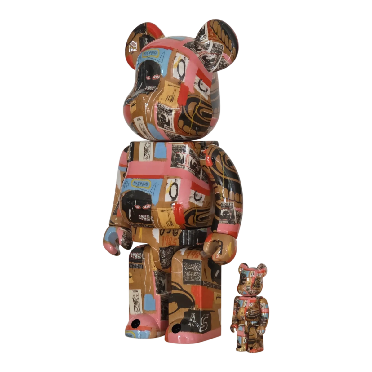 Bearbrick Andy Warhol × Jean-Michel Basquiat #2 100%+400% schräg