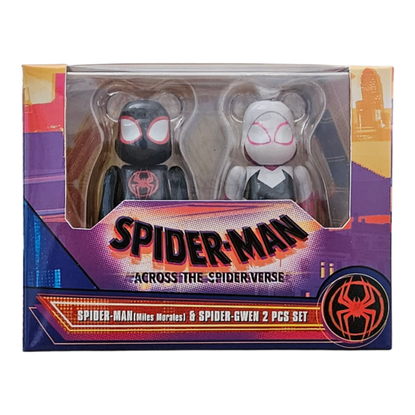 Bearbrick Spider-Man (Miles Morales) & Spider-Gwen 2er-Set 100% in der Verpackung