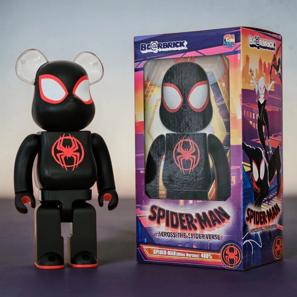 Bearbrick Spider-Man Miles Morales [Spider-Man: Across the Spider-Verse] 400% mit Verpackung