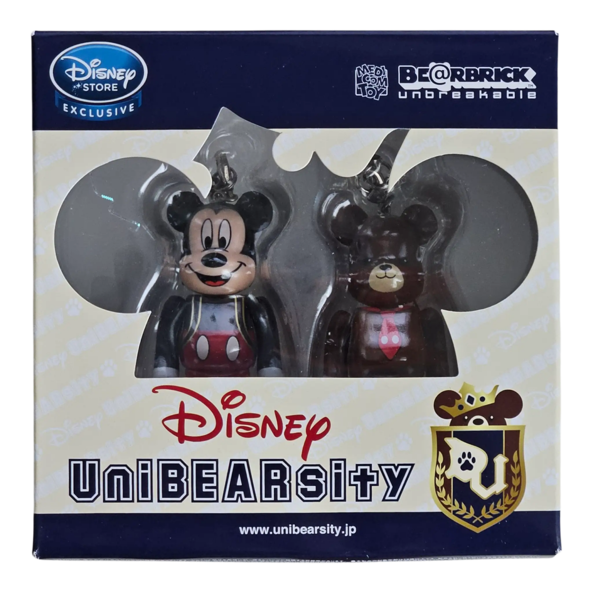 Bearbrick Disney UniBEARsity Mickey Mouse & Mocha Set 100% in der Verpackung