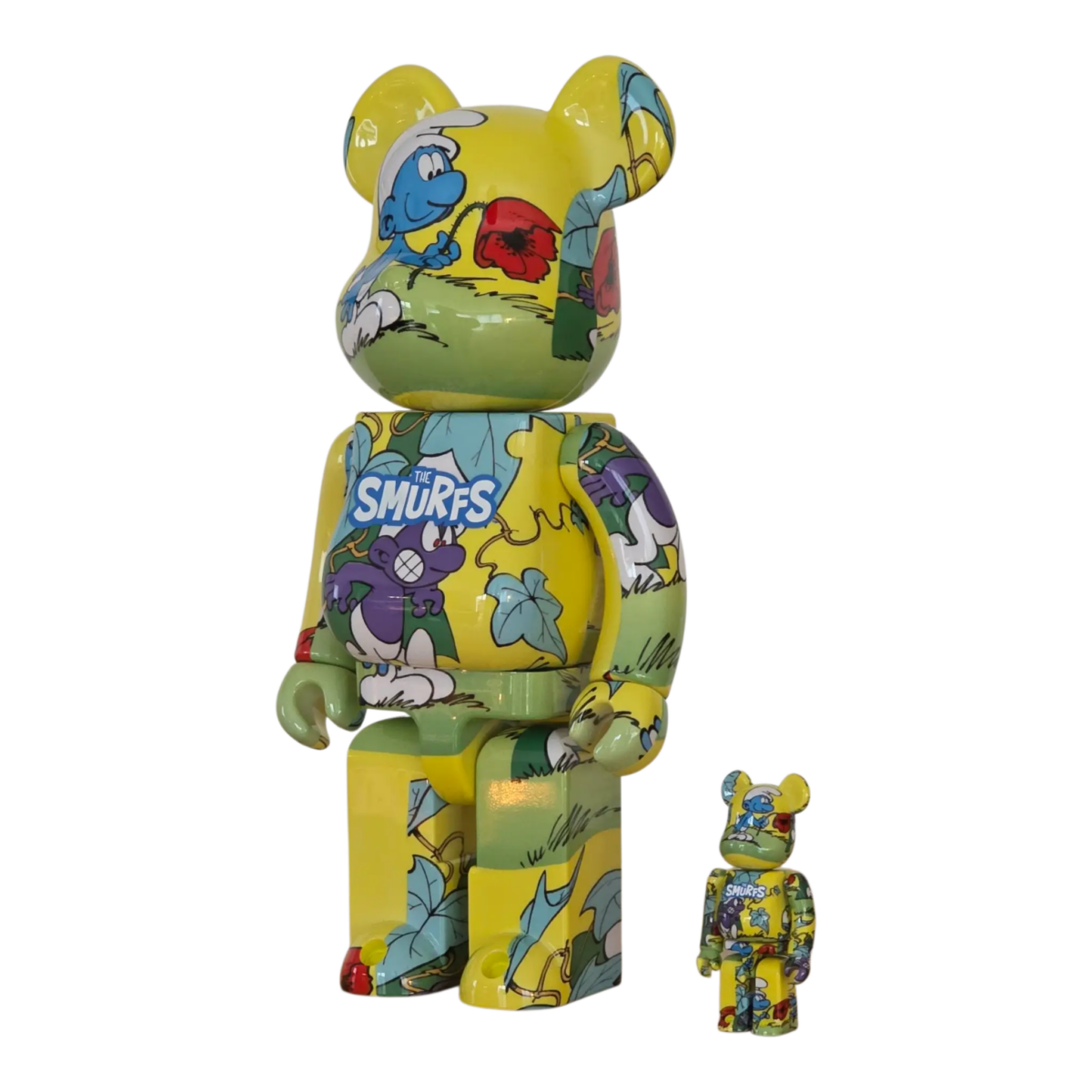 Bearbrick The Smurfs "The Purple Smurfs" 100%+400% schräg