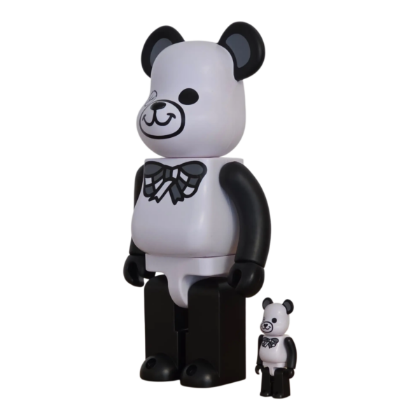Bearbrick FREEMASONRY × fragmentdesign White 100%+400% schräg