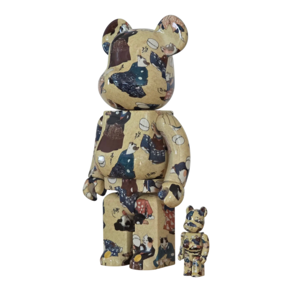 Bearbrick Utagawa Kuniyoshi "Fashionable Cats Juggling Balls" 100%+400% schräg