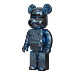 Bearbrick Hajime Sorayama Medicom Toy 30th Anniversary Model Blue 400% schräg