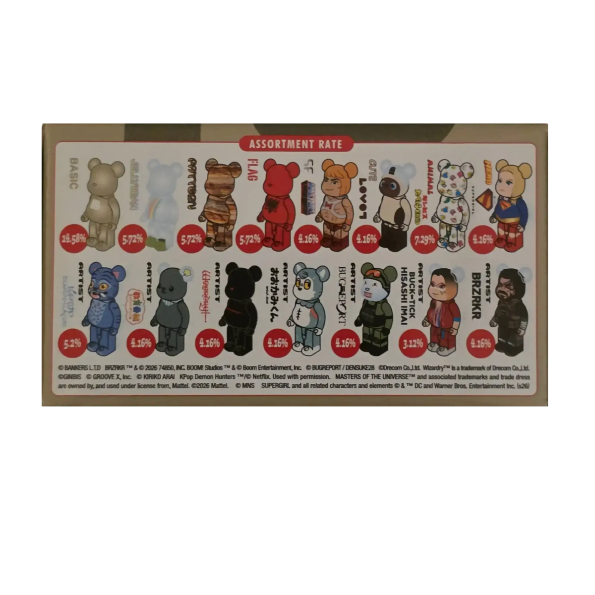 Bearbrick Series 52 100% Modellliste